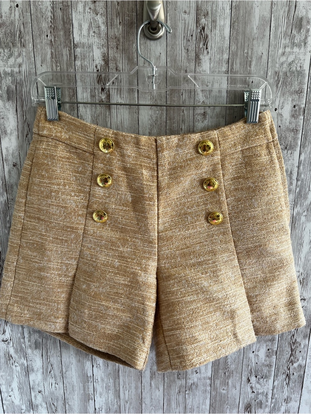 Lilly Pulitzer Marshella Tweed Rattan Boucle Resort High-Waist Buttoned Shorts 2